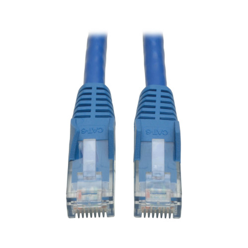 N201-001-BL Cat6 Gigabit Snagless Molded (UTP) Ethernet Cable (RJ45 M/M), PoE, Blue, 1 ft. (0.31 m)