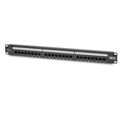 N252-P24 Cat6 24-Port Patch Panel - PoE+ Compliant, 110/Krone, 568A/B, RJ45 Ethernet, 1U Rack-Mount, TAA