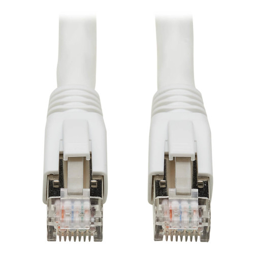N272-010-WH Cat8 25G/40G Certified Snagless Shielded S/FTP Ethernet Cable (RJ45 M/M), PoE, White, 10 ft. (3.05 m)