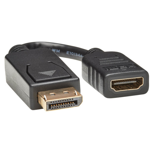P136-000 DisplayPort to HDMI Video Adapter Video Converter (M/F), HDCP, Black, 6 in. (15 cm)