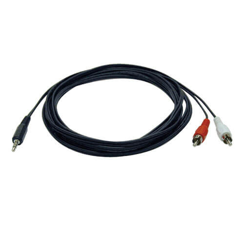 P314-006 3.5 mm Mini Stereo to RCA Audio Y Splitter Adapter Cable (M/2xM), 6 ft. (1.8 m)