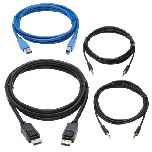 P785-DPKIT06 DisplayPort KVM Cable Kit for B005-DPUA2-K and B005-DPUA4 KVM, 4K DP, USB 3.2, 3.5 mm, 6 ft. (1.8 m)