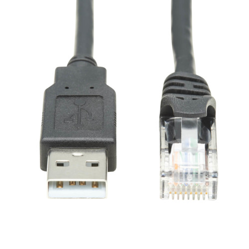 U009-010-RJ45-X USB-A to RJ45 Rollover Console Cable (M/M) - Cisco Compatible, 250 Kbps, 10 ft. (3.05 m), Black
