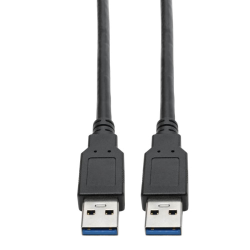 U325-006 USB 3.0 SuperSpeed A to A Cable for USB 3.0 All-in-One Keystone/Panel Mount Couplers (M/M), Black, 6 ft. (1.8 m)