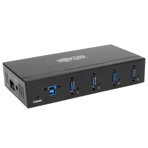 U360-004-IND 4-Port Industrial-Grade USB 3.x (5Gbps) Hub - 20 kV ESD Immunity, Metal Housing, Mountable