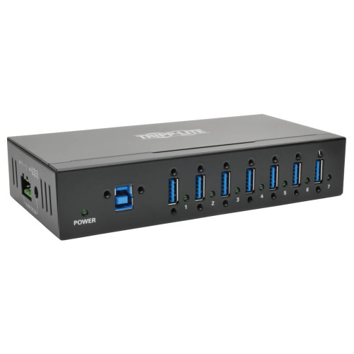 U360-007-IND 7-Port Industrial-Grade USB 3.x (5Gbps) Hub - 20 kV ESD Immunity, Metal Housing, Mountable