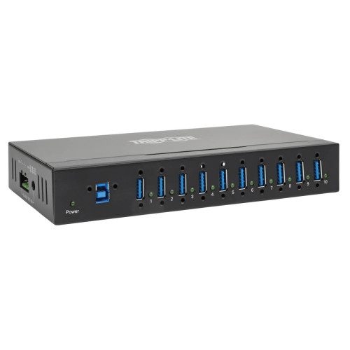 U360-010-IND 10-Port Industrial-Grade USB 3.x (5Gbps) Hub - 20 kV ESD Immunity, Metal Housing, Mountable