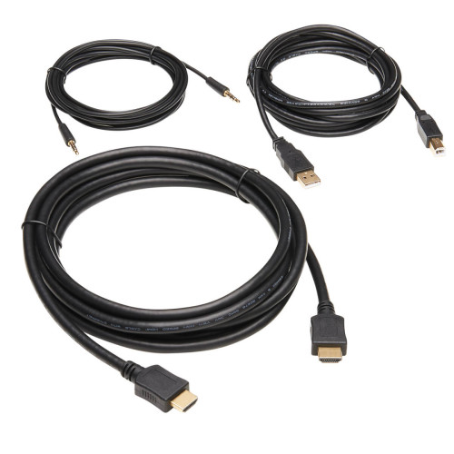 P782-010-HA HDMI KVM Cable Kit - 4K HDMI, USB 2.0, 3.5 mm Audio (M/M), Black, 10 ft. (3.05 m)