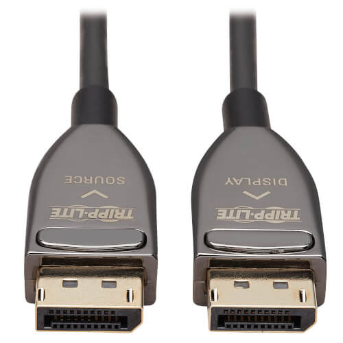 P580F3-15M-8K6 DisplayPort Active Optical Cable (AOC), 8K 60 Hz (M/M), CL3 Rated, Latching Connectors, Black, 15 m (49 ft.)