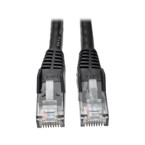 N201-025-BK Cat6 Gigabit Snagless Molded (UTP) Ethernet Cable (RJ45 M/M), PoE, Black, 25 ft. (7.62 m)