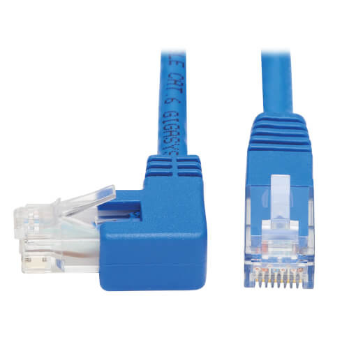 N204-015-BL-LA Left-Angle Cat6 Gigabit Molded UTP Ethernet Cable (RJ45 Left-Angle M to RJ45 M), Blue, 15 ft. (4.57 m)