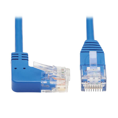 N204-S15-BL-RA Right-Angle Cat6 Gigabit Molded Slim UTP Ethernet Cable (RJ45 Right-Angle M to RJ45 M), Blue, 15 ft. (4.57 m)