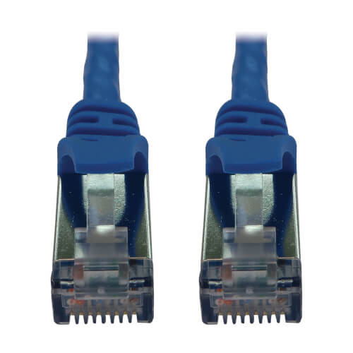 N262-S03-BL Cat6a 10G Snagless Shielded Slim STP Ethernet Cable (RJ45 M/M), PoE, Blue, 3 ft. (0.9 m)