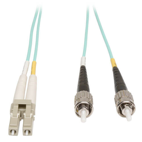 N818-03M 10Gb Duplex Multimode 50/125 OM3 LSZH Fiber Patch Cable (LC/ST) - Aqua, 3M (10 ft.)
