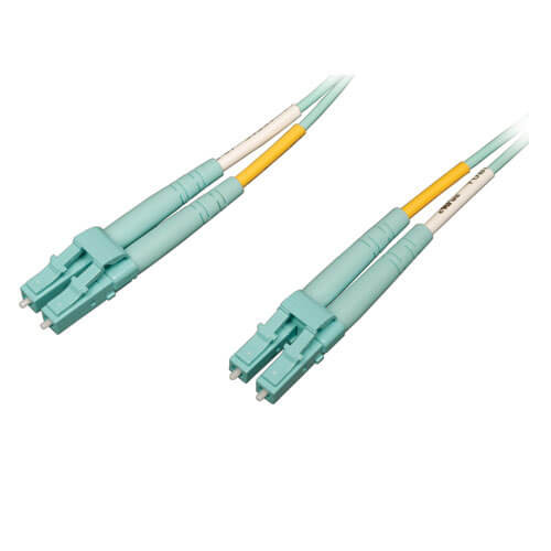 Tripp Lite N820-15M-OM4 100G Duplex Multimode 50/125 OM4 LSZH Fiber Optic Cable (LC/LC), Aqua, 15 m