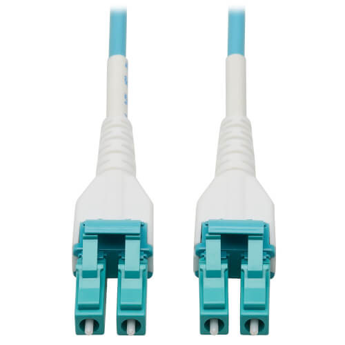 Tripp Lite N821-15M-AQ-AR 100G Duplex Multimode 50/125 OM4 Armored Fiber Optic Cable (LC/LC Duplex M/M), LSZH, Aqua, 15 m (49.2 ft.)