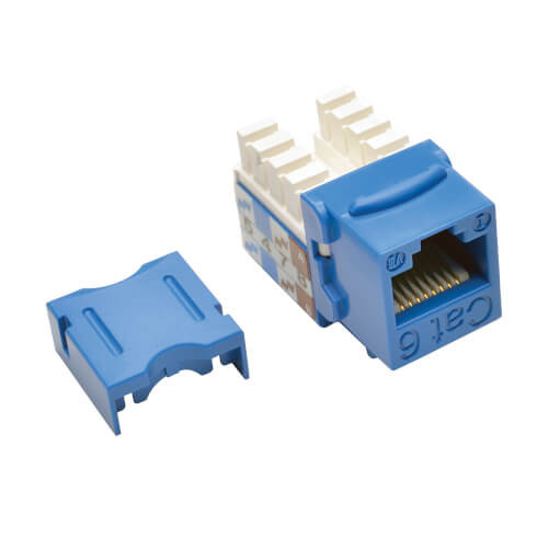 N238-025-BL Cat6/Cat5e 110 Style Punch Down Keystone Jack - Blue, 25-Pack, TAA