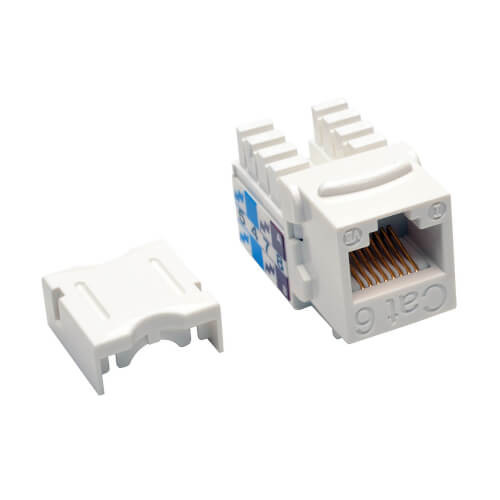 N238-025-WH Cat6/Cat5e 110 Style Punch Down Keystone Jack - White, 25-Pack, TAA