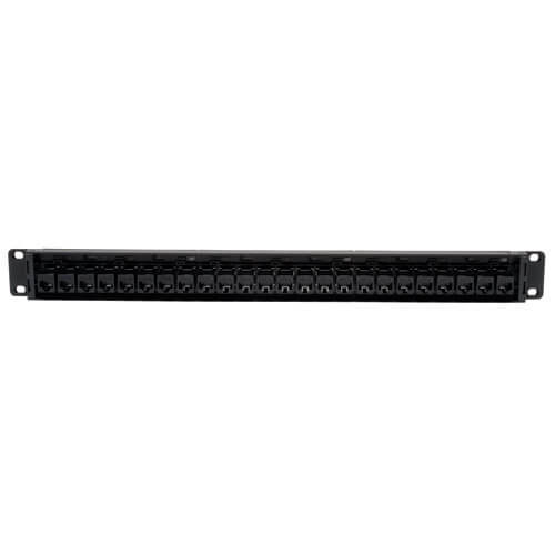N254-024 24-Port 1U Rack-Mount Cat6/Cat5 Feedthrough Patch Panel, RJ45 Ethernet, TAA