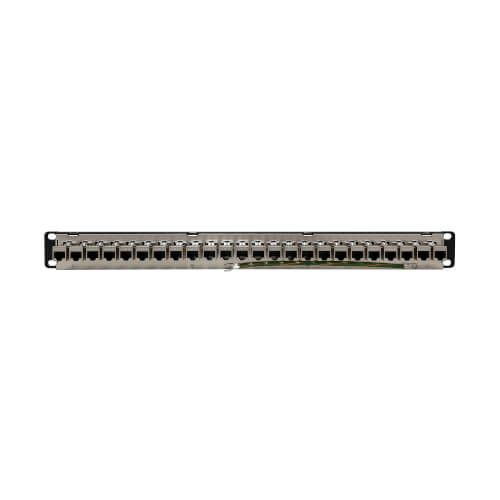 N254-024-SH 24-Port 1U Rack-Mount STP Shielded Cat6 /Cat5 Feedthrough Patch Panel, RJ45 Ethernet, TAA