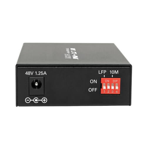 N785-INT-PLCMM1 Gigabit Multimode Fiber to Ethernet Media Converter, PoE+ - International Power Cables, 10/100/1000 LC, 850 nm, 550 m (1,804 ft.)