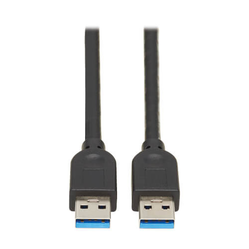 U325-015 USB 3.0 SuperSpeed A to A Cable for USB 3.0 All-in-One Keystone/Panel Mount Couplers (M/M), Black,15 ft. (4.6 m)