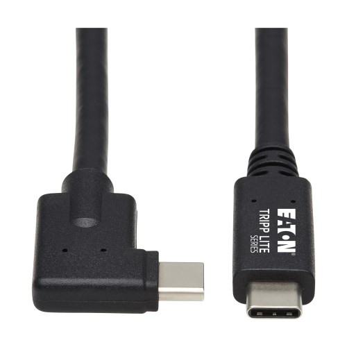 U420-01M-G25ARA USB-C Cable (M/M) - USB 3.2 Gen 2 (10 Gbps), 5A (100W) Rating, Thunderbolt 3 Compatible, Right-Angle Plug, 1 m (3.3 ft.)