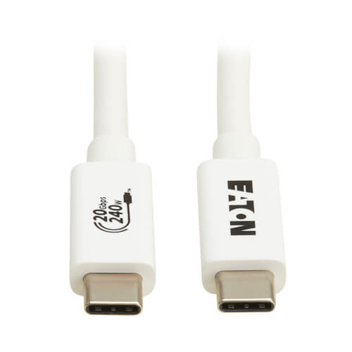 Tripp lite series usb4 20gbps cable (m/m) - usb-c, 4k 60 hz, 240w pd charging, U521-1P0M-WH20G