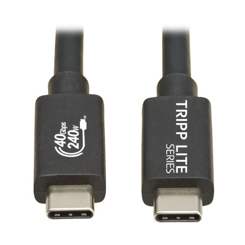 Tripp lite series usb4 40gbps cable (m/m) - usb-c, 8k 60 hz, 240w pd charging, black, U521-1P2M-BK