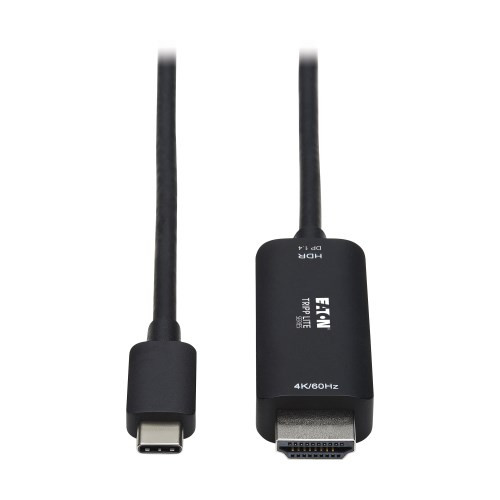 U444-003-HDR4BE USB-C to HDMI Active Adapter Cable (M/M), 4K 60 Hz, HDR, HDCP 2.2, DP 1.4 Alt Mode, Black, 3 ft. (0.9 m)