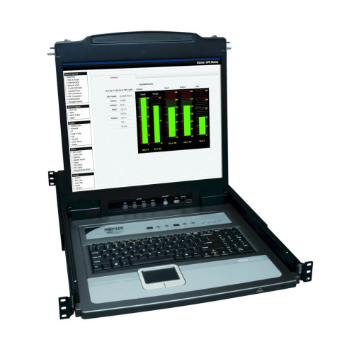 B020-U16-19-K NetDirector 16-Port 1U Rack-Mount Console KVM Switch with 19-in. LCD + 8 PS2/USB Combo Cables