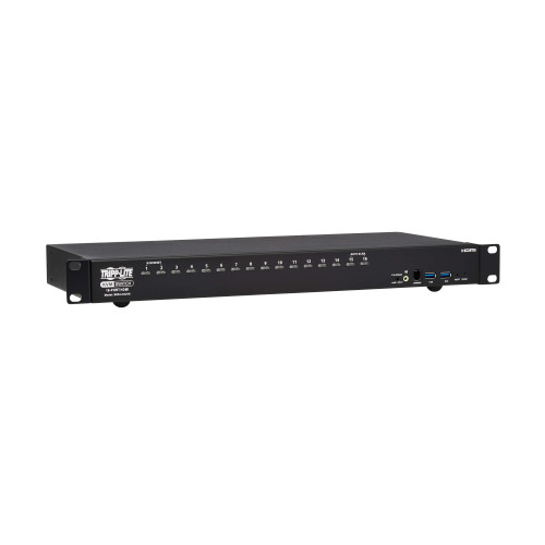 B024-H4U16 16-Port 4K HDMI/USB KVM Switch - 4K 60 Hz Video/Audio, USB Peripheral Sharing, 1U Rack-Mount