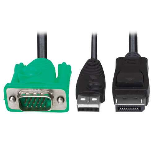 P778-006-DP VGA to DisplayPort and USB-A Adapter Cable Kit for B020-U and B022-U KVM, 6 ft. (1.8 m)