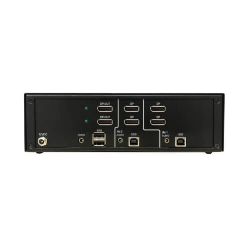 Tripp Lite B002-DP2A2-N4 Secure KVM Switch, 2-Port, Dual Head, DisplayPort to DisplayPort, 4K, NIAP PP4.0, Audio, TAA