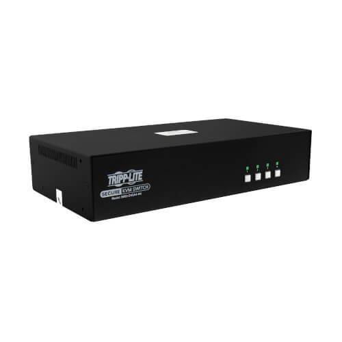 B002-DV2A4-N4 Secure KVM Switch, 4-Port, Dual Head, DVI to DVI, NIAP PP4.0, Audio, TAA