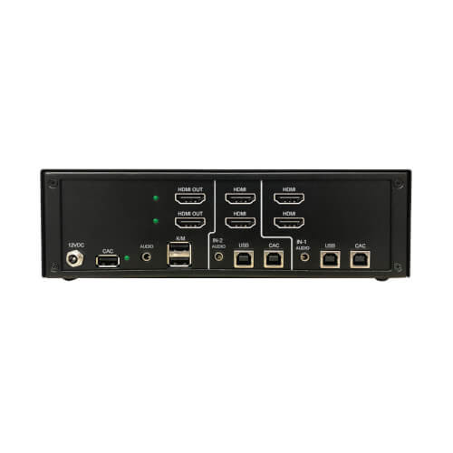 B002-H2AC2-N4 Secure KVM Switch, 2-Port, Dual Head, HDMI to HDMI, 4K, NIAP PP4.0, Audio, CAC, TAA