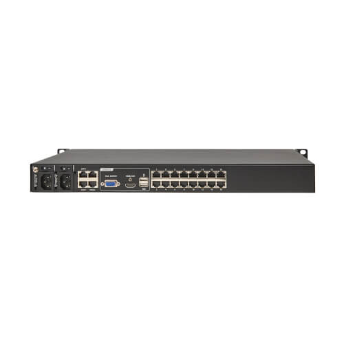 16-port cat5e kvm over ip switch - virtual media, 4 users (remote + 1 local port), B064-016-04-IPH