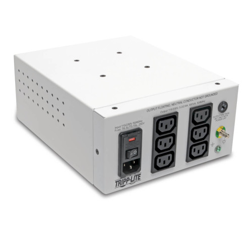 IS600HGDV Isolator Series Dual-Voltage 115/230V 600W 60601-1 Medical-Grade Isolation Transformer, C14 Inlet, 6 C13 Outlets