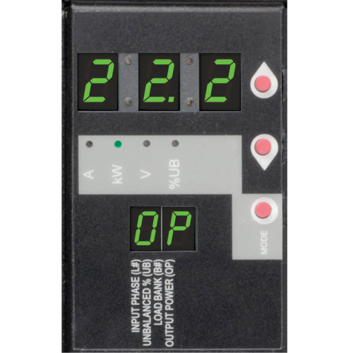 PDU3XMV6G32 3-Phase Local Metered PDU, 23kW, 42 208-240V outlets (36 C13, 6 C19), IEC309 32A Red (3P+N+E) 360-415V Input, 0u vertical, TAA