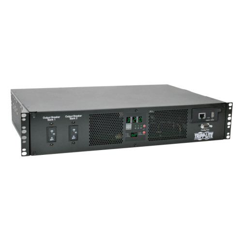 PDUMH32HVATNET 7.7kW Single-Phase Switched Automatic Transfer Switch PDU, Two 200-240V IEC309 32A Blue Inputs, 16-C13 2-C19 Outlets, 2U, TAA