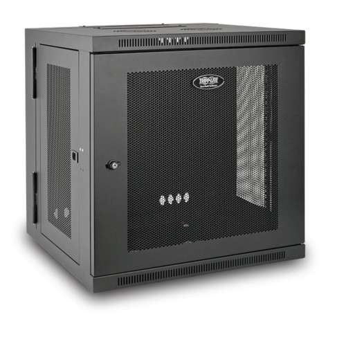 SRW12US SmartRack 12U Low-Profile Switch-Depth Wall-Mount Small Rack Enclosure, Hinged Back