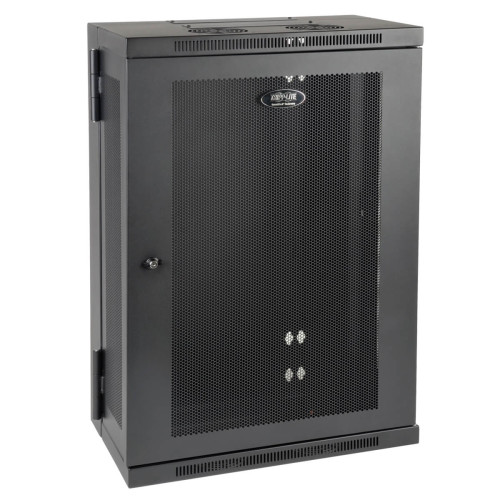 SRW18US13 SmartRack 18U Low-Profile Patch-Depth Wall-Mount Half-Height Rack Enclosure, Hinged Back