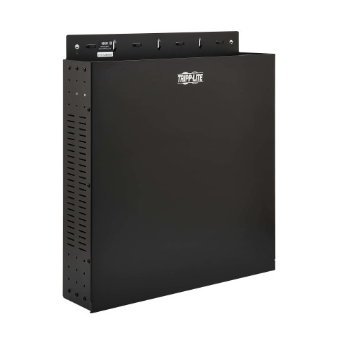 Tripp Lite SRWO2UBRKT SmartRack 2U Low-Profile Vertical-Mount Vented Wall-Mount Mini Rack Enclosure, Black