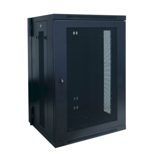 SRW18US SmartRack 18U Low-Profile Switch-Depth Wall-Mount Rack Enclosure Cabinet, Hinged Back
