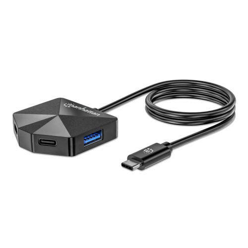 USB-C & USB-A Combo Dock/Hub, Ports (4): USB-A (x2) and USB-C (x2), 5 Gbps (USB 3.2 Gen1 aka USB 3.0), Angled Shape for Easy Port Access, USB powered (no external power supply required)