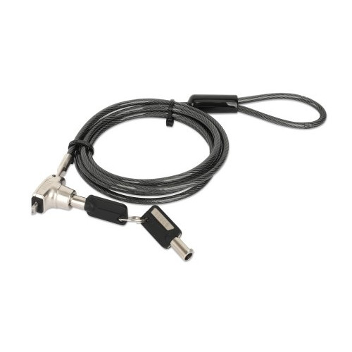 Laptop Lock (Nano) with two keys, Compatible with Nano style locks, 1.5m cable, Anti theft, Strong steel cable - metal with clear PVC jacket, Notebook, Lifetime Warranty