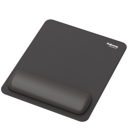 Fellowes Mouse Mat Wrist Rest Breyta Mouse Pad Wrist Support with Antibacterial Protection Ergonomic Mouse Mat Black