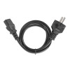 Mains Power Cord/Cable, Euro 2-pin plug (CEE 7/4 Schuko) to C13 Female (kettle lead), 3m, 10A, Black, Lifetime Warranty