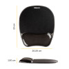 Fellowes Mouse Mat Wrist Support - Crystals Gel Mouse Pad with Non Slip Rubber Base - Ergonomic Mouse Mat for Computer, Laptop, Home Office Use - Compatible with Laser and Optical Mice - Blac