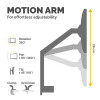 Fellowes Monitor Arm - Platinum Series Monitor Mount for 8KG 40 Inch Screens - Adjustable Monitor Desk Mount - Tilt 45Â° Pan 180Â° Swivel 360Â° Rotation 360Â°, VESA 75 x 75/100 x 100 - Silver